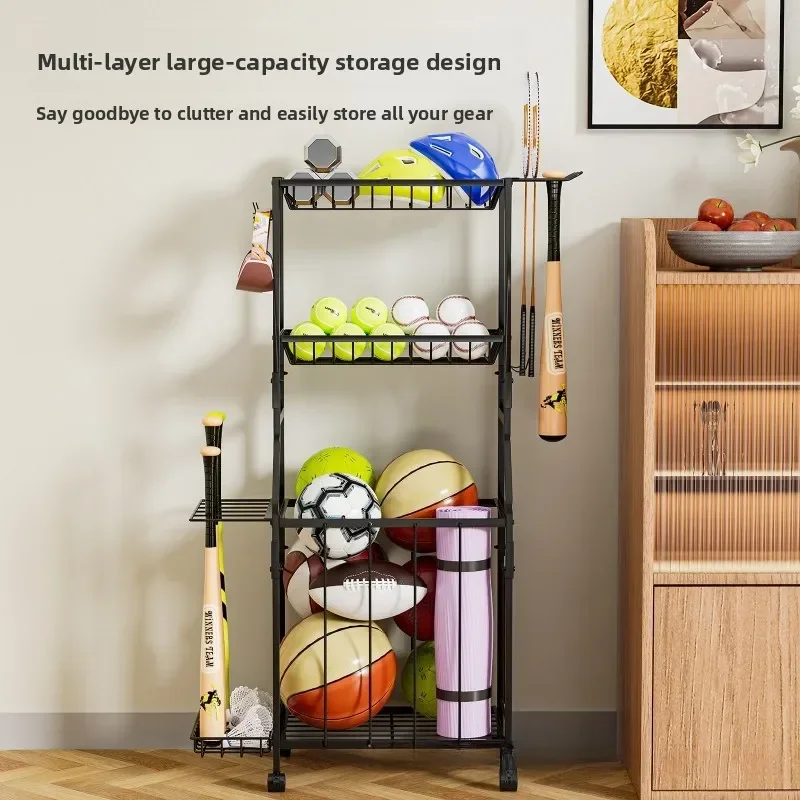 Sports Equipment Trolley - Fitness ekipmanları için depolama rafı, yoga