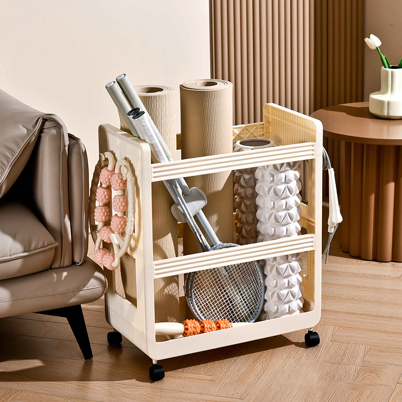Sports Equipment Trolley - Yoga malzemeleri depolama raf hareketli arabası