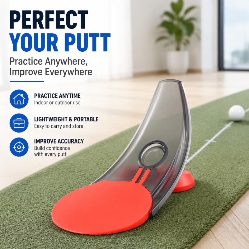 Golf Putting Mat - Katlanabilir Taşınabilir Golf Putter Pratik Antrenörü