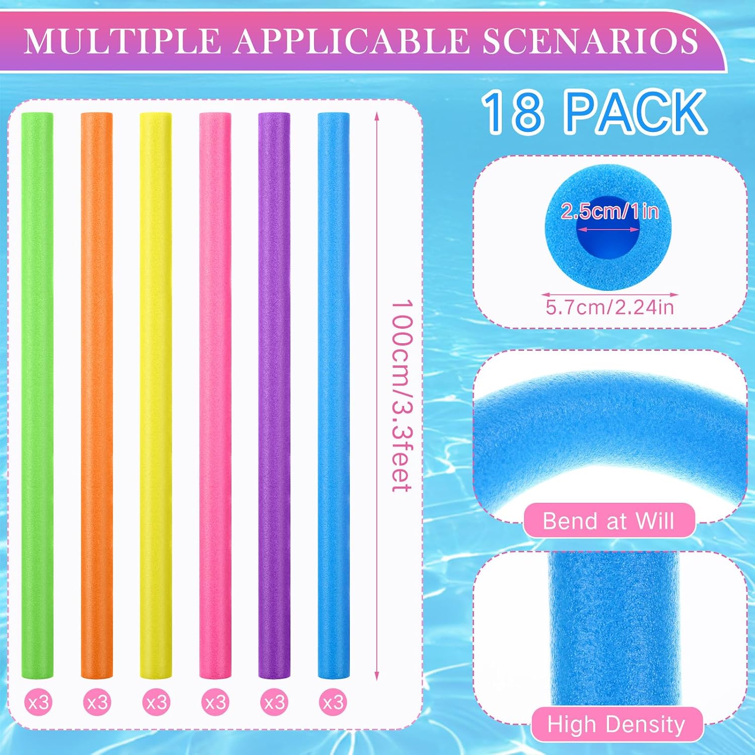 18'li Paket Havuz Şişme Sünger - Foam Pool Noodle incelemesi ve fiyatı